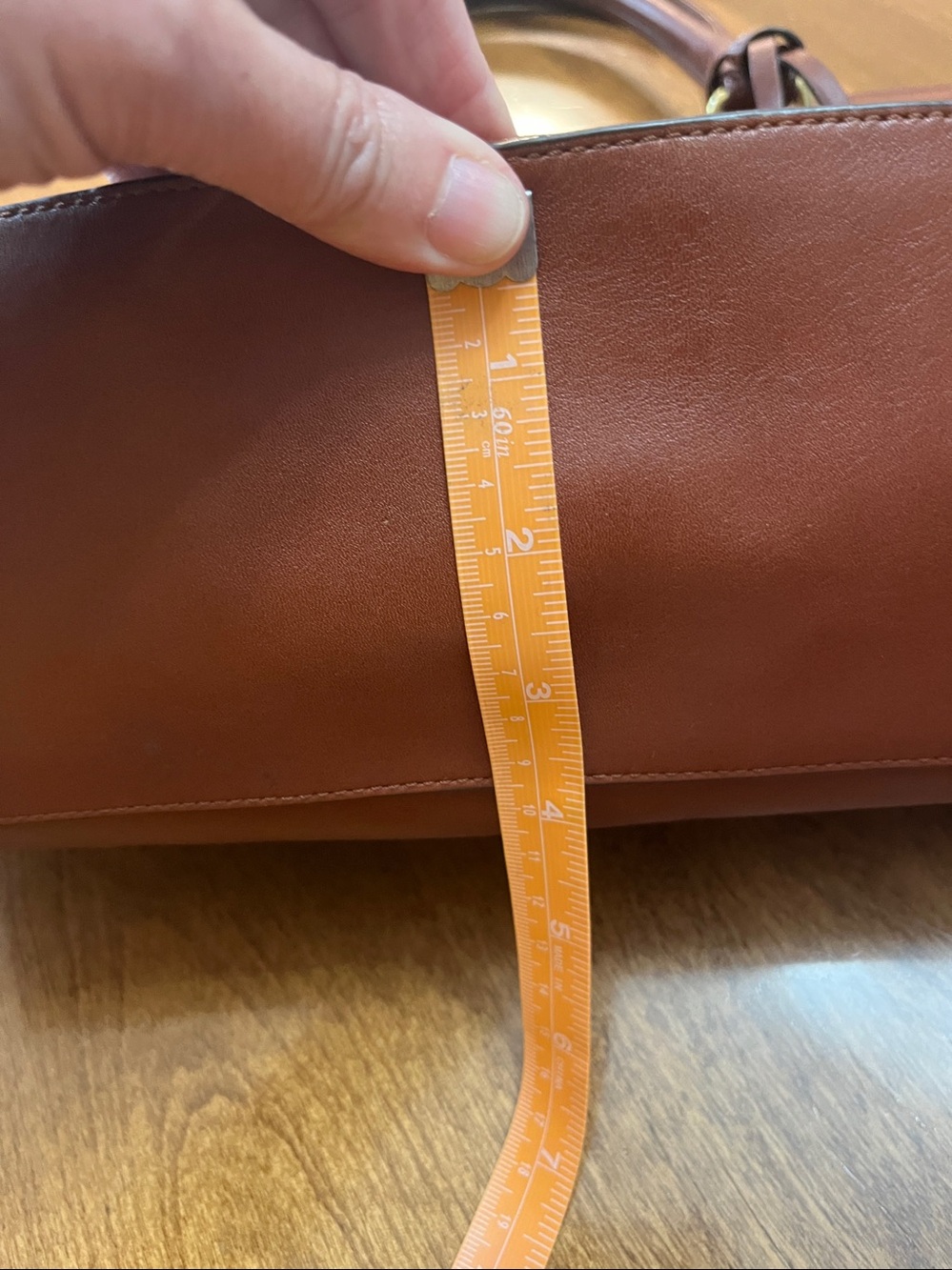 COACH Brown Leather Tote with Tassel Charm - Picture 8 of 8